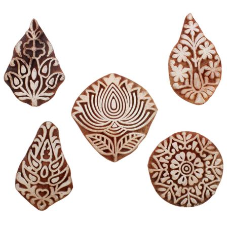 Set of 5 Piece New Mix Wooden Printing Blocks